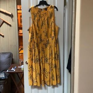 Marigold floral dress with frocked bust